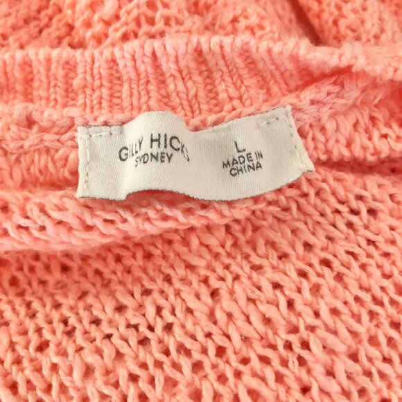 Peach Crochet Knit Cardigan Sweater - Picture 9 of 10